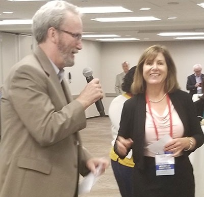 NIDA International Program Director Steven W. Gust and Society for Prevention Research President Leslie D. Leve at the 12th Annual NIDA International Poster Session, which opened the 2019 SPR meeting.